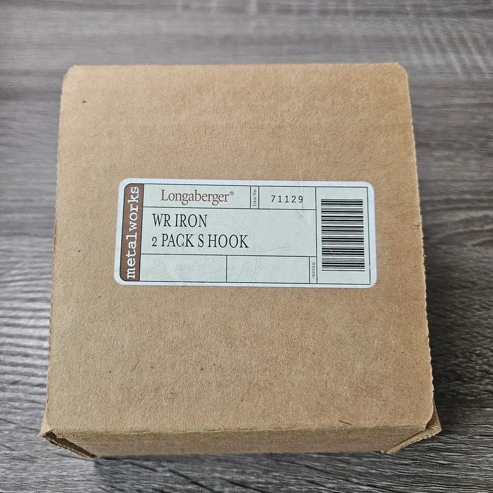 Longaberger Metalworks Wrought Iron S Hooks 2 Pack Black 71129